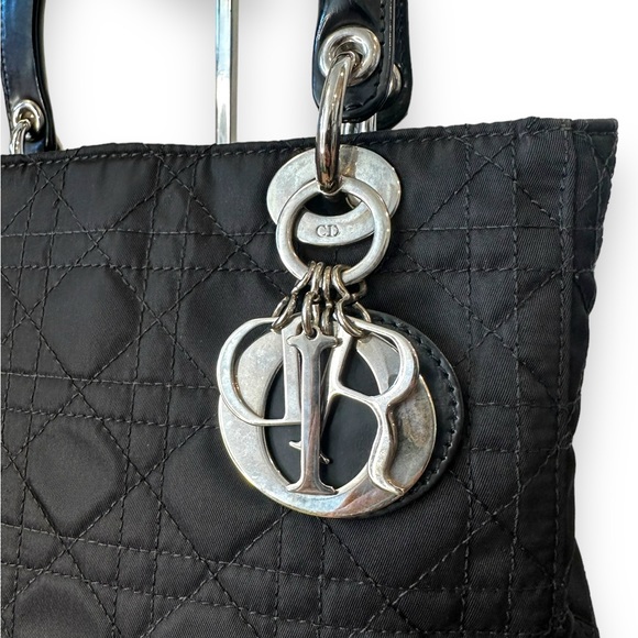 Christian Dior Vintage Lady Dior Cannage Nylon Handbag - Picture 6 of 15